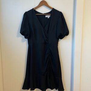 Emma & Michele Black Puff Sleeve Mini Dress
